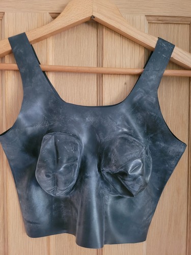 New latex rubber bra top - rubber,