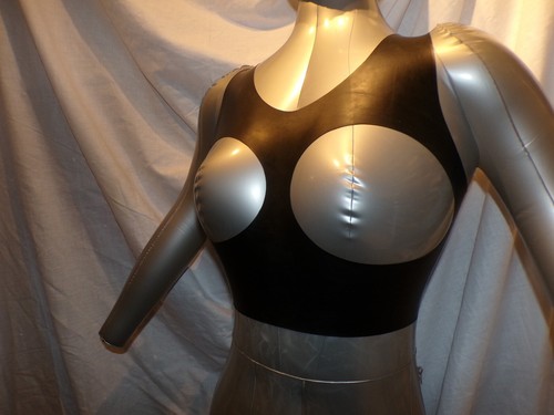 Rubber latex bra top fetish - ,