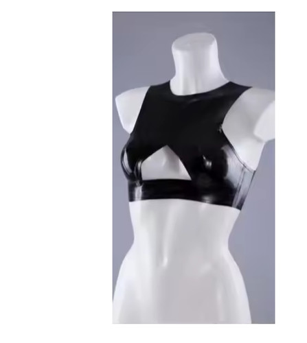 Women black latex rubber - black,