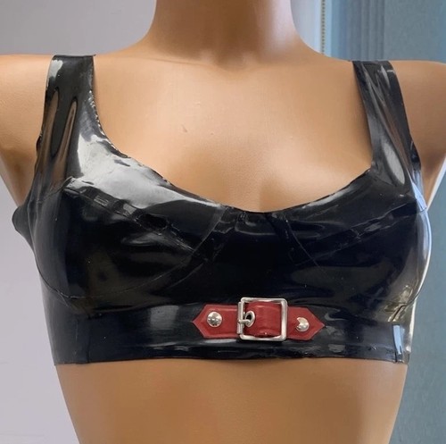 Rubber buckle bra fetish - ,